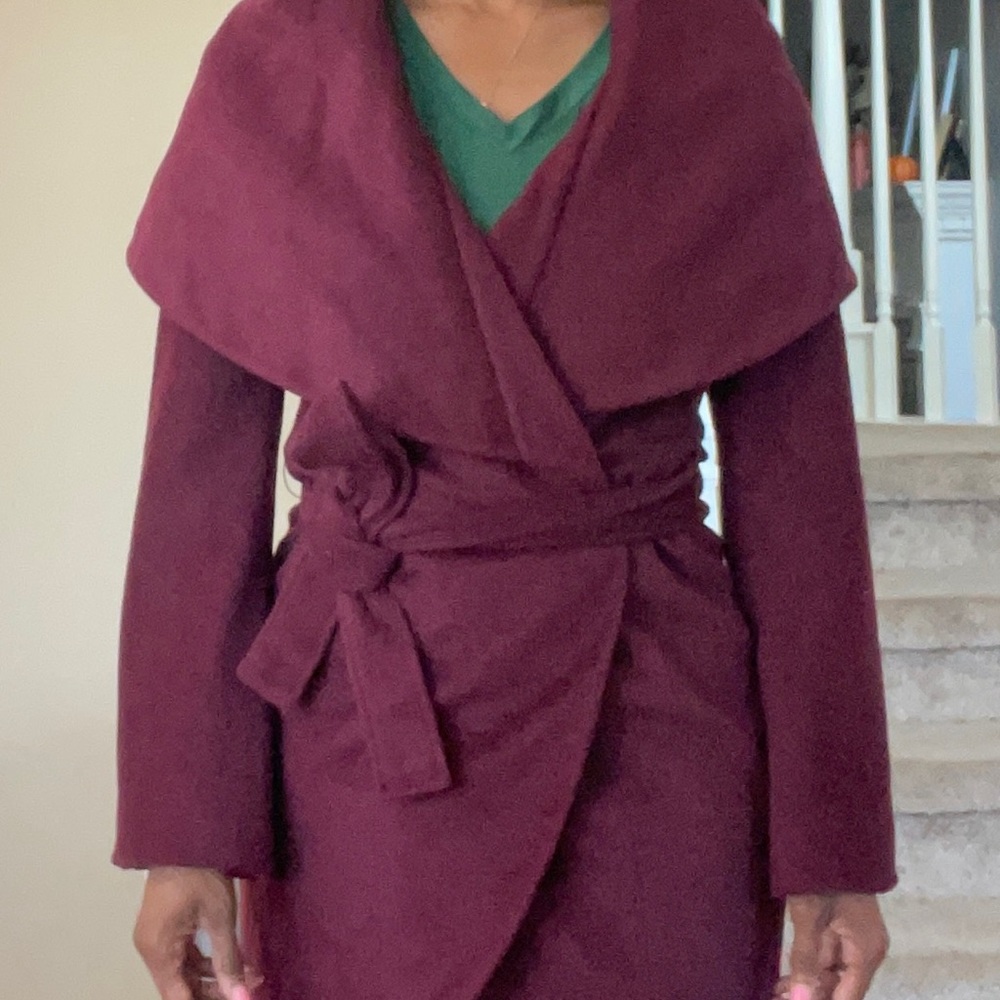 Elie Tahari Wool Wrap Coat - Picture 10 of 10